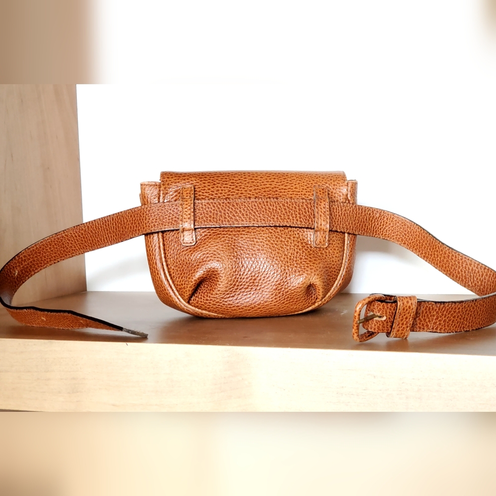 Desmo Italy Luxurious Leather Waist Belt Bag, Textured  British Brown Vtg, EUC - Picture 5 of 16